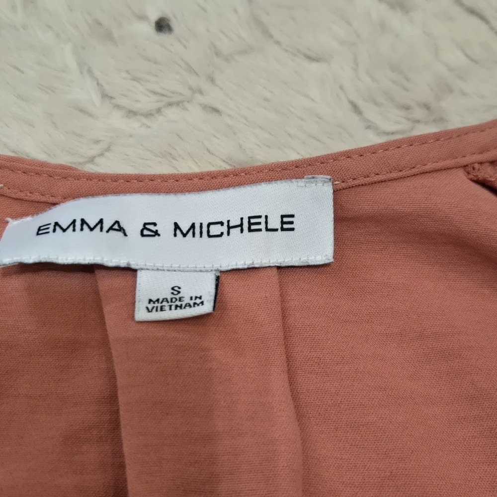 Emma & Michele Coral Short Sleeve Jumpsuit, Size Small - Picture 2 of 10